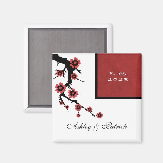 Sakura Wedding Magnet (Vorderseite/Rückseite)