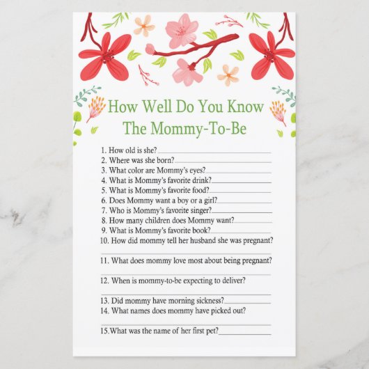 Sakura Wie gut kennen Sie das Baby-Duschspiel? (Vorderseite)