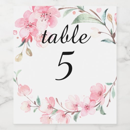 Sakura Zahlentabelle. Weinetikett. Weinetikett (Einzelnes Label)