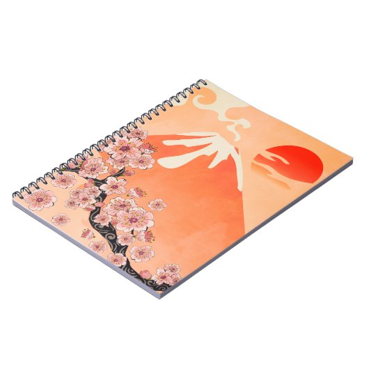 Sakura-Zweig und Vulkan Notizblock (Linke Seite)