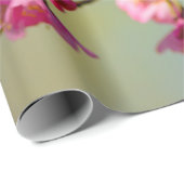 Sakurablüten auf grün, blau, Lila Geschenkpapier (Rolleneckpunkt)