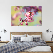 Sakurablüten auf grün, blau, Lila Leinwanddruck (Insitu (Schlafzimmer))