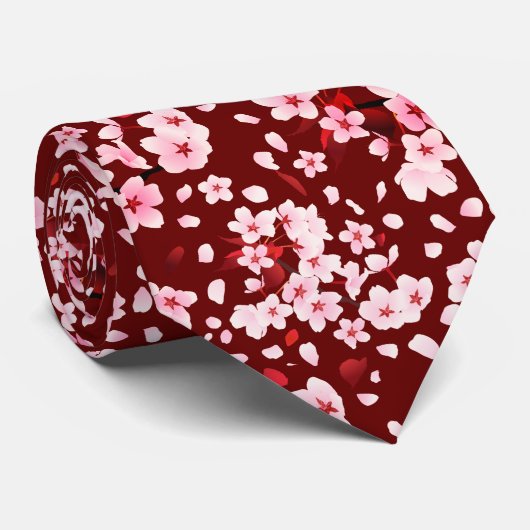 Sakurafubuki Sakura Petals Pattern Krawatte (Gerollt)