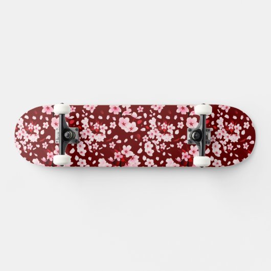 Sakurafubuki Sakura Petals Pattern Skateboard (Horizontal)