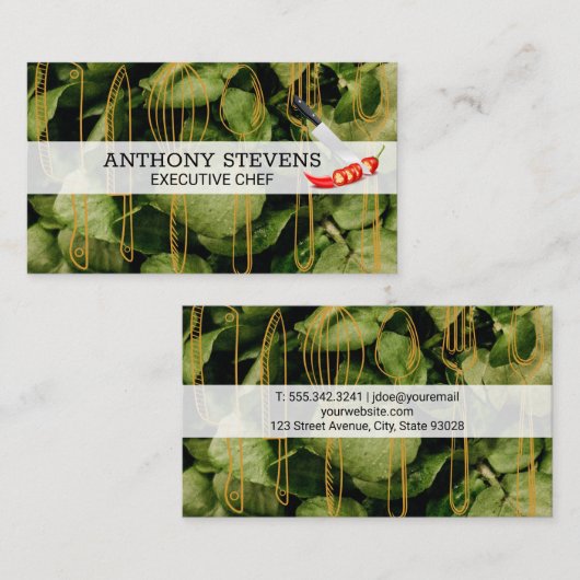 Salad Bar | Koch | Küchengeschirr Visitenkarte (Vorne/Hinten)