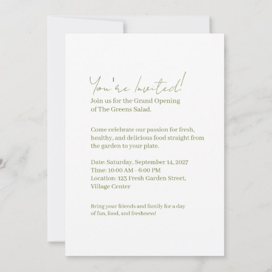 Salad Bliss Einladung (Rückseite)