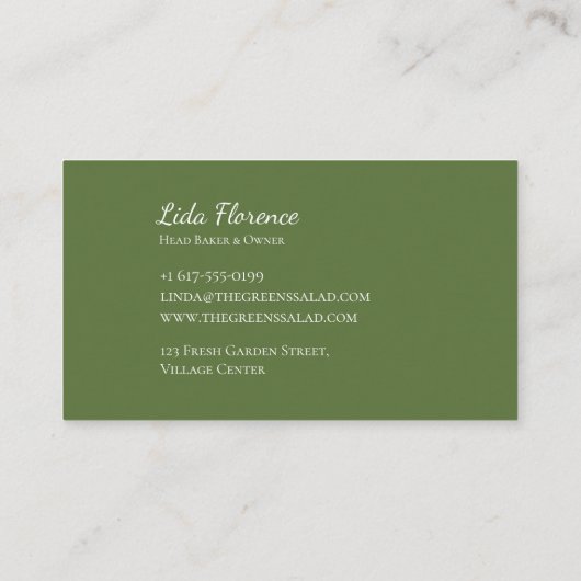 Salad Bliss Visitenkarte (Rückseite)