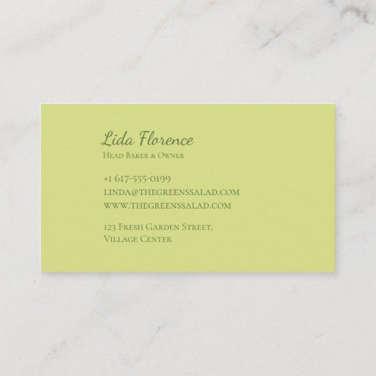Salad Bliss Visitenkarte (Rückseite)