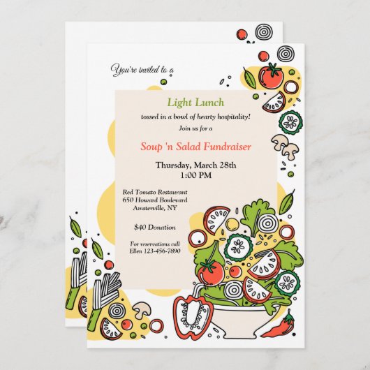 Salad Bowl Einladungen (Vorne/Hinten)