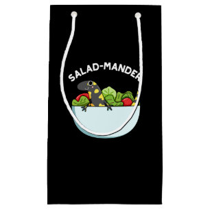 Salad mander Funny Salamander Animal Pun Dark BG Kleine Geschenktüte