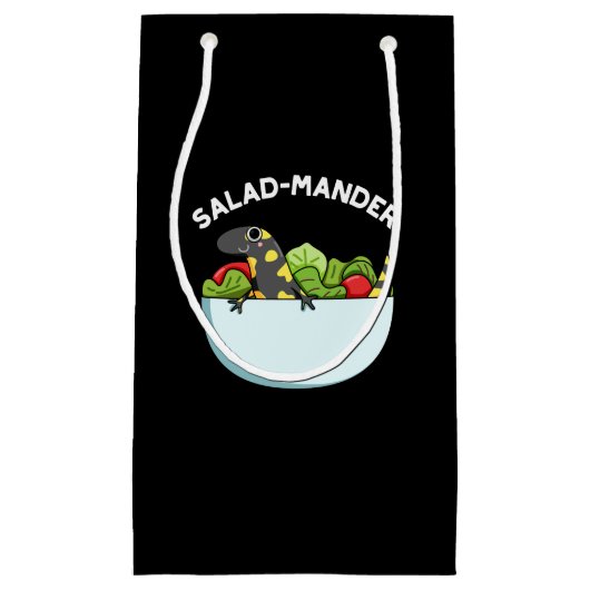 Salad mander Funny Salamander Animal Pun Dark BG Kleine Geschenktüte (Vorderseite)