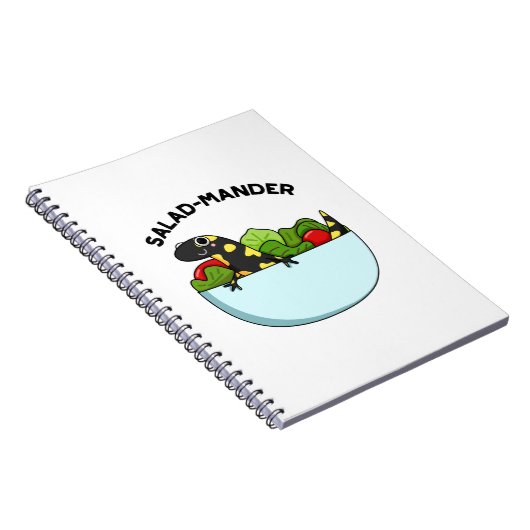Salad mander Funny Salamander Animal Pun Notizblock (Rechte Seite)