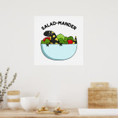 Salad mander Funny Salamander Animal Pun Poster (Küche)