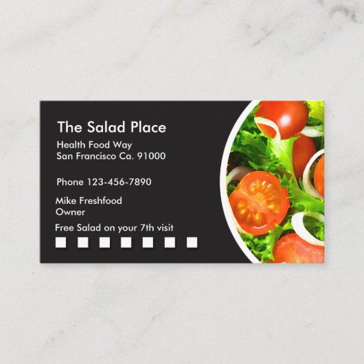 Salad Restaurant Businesscards Treuekarte (Vorderseite)