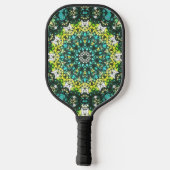 Salad Spinner – Green Yellow Mandala Pattern Pickleball Schläger (Rückseite)