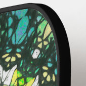 Salad Spinner – Green Yellow Mandala Pattern Pickleball Schläger (Linke Seite)