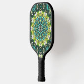 Salad Spinner – Green Yellow Mandala Pattern Pickleball Schläger (Links)