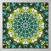 Salad Spinner – Green Yellow Mandala Pattern Poster (Vorne)