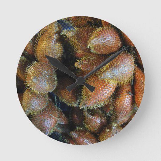 Salak [Schlangenfrucht] Runde Wanduhr (Vorderseite)