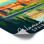 Salamanca Spanien Vintage Illustration Poster (Ecke)