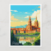 Salamanca Spanien Vintage Illustration Postkarte (Vorderseite)