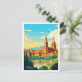 Salamanca Spanien Vintage Illustration Postkarte (Stehend Vorderseite)