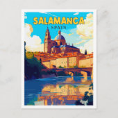 Salamanca Spanien Vintage Illustration Postkarte (Vorderseite)