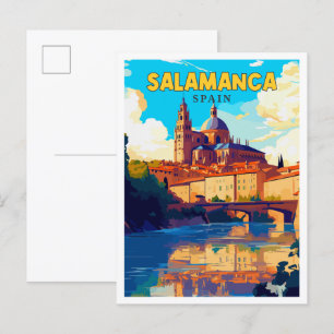 Salamanca Spanien Vintage-Reiseillustration Postkarte