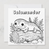 Salamander | Farbseite des Kindes Karte (Vorderseite)