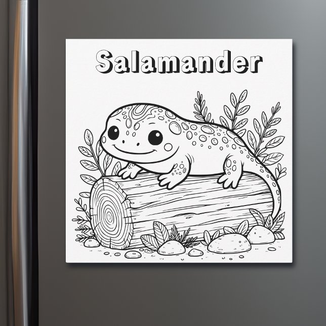 Salamander | Farbseite des Kindes Magnetkarte (Von Creator hochgeladen)