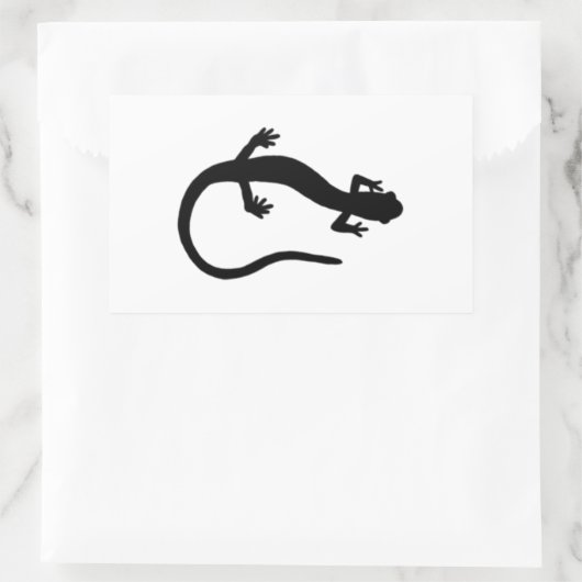 Salamander-Logo (schwarz-weiß) Rechteckiger Aufkleber (Tasche)