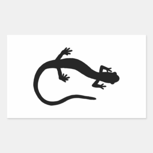 Salamander-Logo (schwarz-weiß) Rechteckiger Aufkleber (Vorderseite)