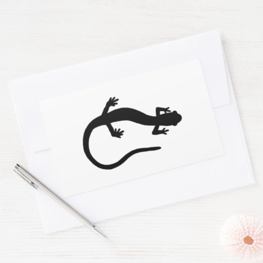 Salamander-Logo (schwarz-weiß) Rechteckiger Aufkleber (Umschlag)