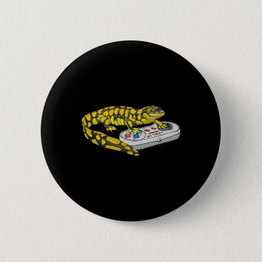 Salamander Playing Video Game Salamanders Gamers Button (Vorderseite)