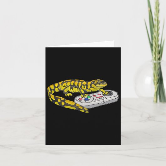 Salamander Playing Video Game Salamanders Gamers Karte (Vorderseite)