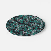 Salamander und Muster für grünes Leaf Pappteller (Schrägansicht)