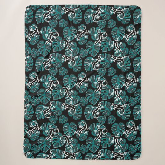 Salamander und Muster für grünes Leaf Sherpadecke (Vorderseite)