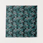 Salamander und Muster für grünes Leaf Wandteppich (Vorderseite (Horizontal))