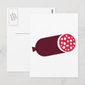 Salami Pepperoni-Wurst Postkarte (Vorne/Hinten)