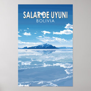 Salar de Uyuni Bolivien Reise Kunst Vintage Poster
