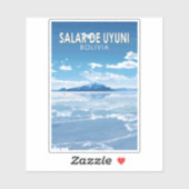 Salar de Uyuni Bolivien Vintage Art Aufkleber (Blatt)
