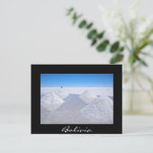 Salar de Uyuni Salons schwarzer Text Postkarte (Stehend Vorderseite)