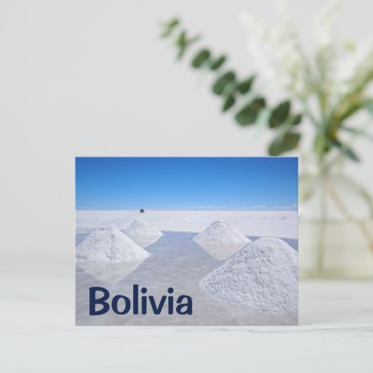 Salar de Uyuni Salons Text Postkarte (Stehend Vorderseite)