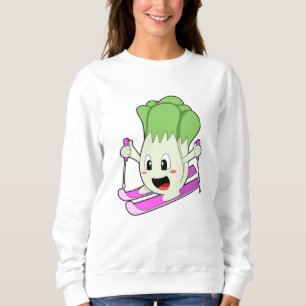 Salat als Skifahrer mit Ski Sweatshirt