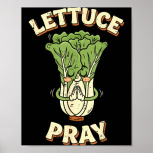 Salat beten Gemüse Wortwitz Süß Glaube Humor Männe Poster