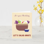 Salat Bowl Niedlich Funny Geburtstagskarte Karte (Gelbe Blume)