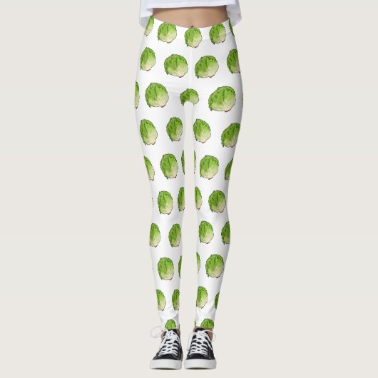Salat-Cartoon-Abbildung Leggings (Vorderseite)