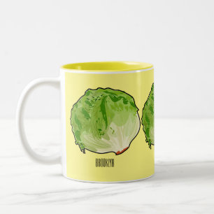 Salat-Cartoon-Abbildung Zweifarbige Tasse