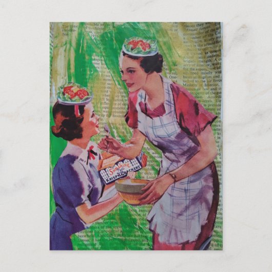 Salat-Hüte-Kollage Postkarte (Vorderseite)