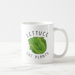 Salat isst Pflanzen Kaffeetasse